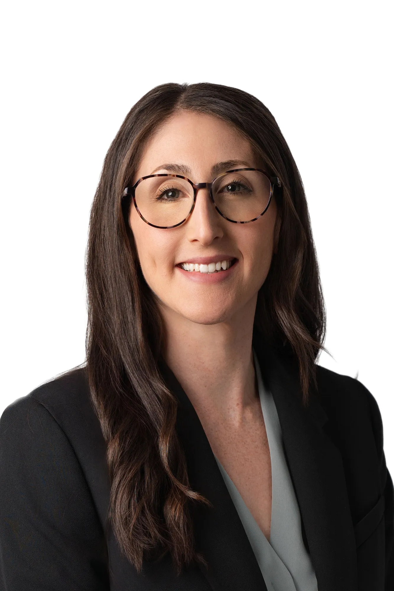 Approachable professional headshot with a soft grey background